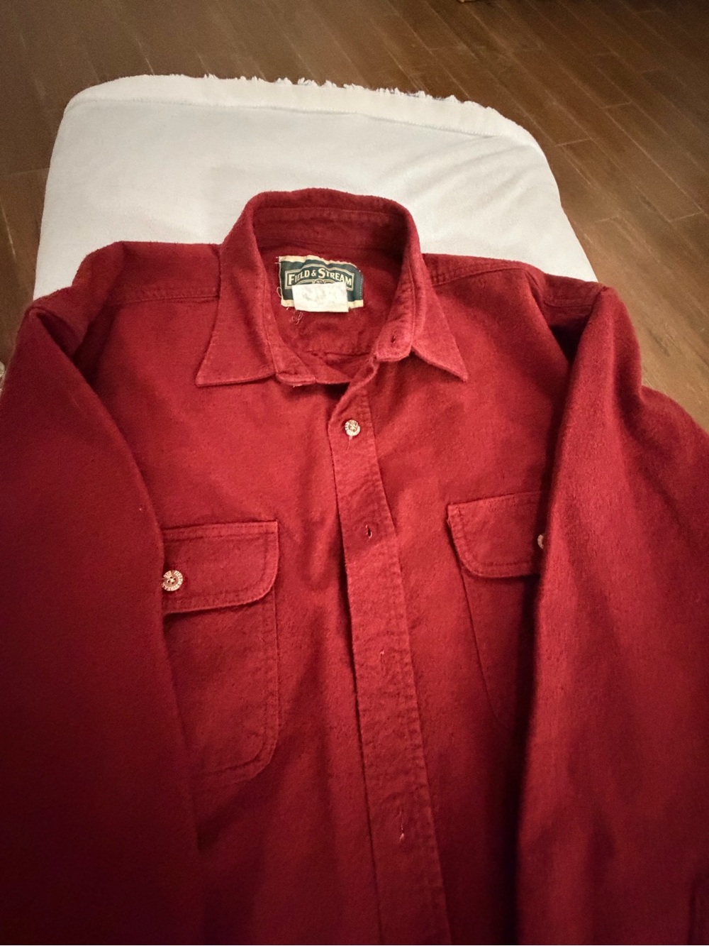 Field & Stream Deep Red Button-Front Wool Shirt